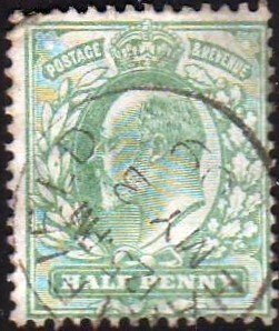 Great Britain 1904 Sc#143, SG#217 1-1/2d Green KEVII USED-VG.