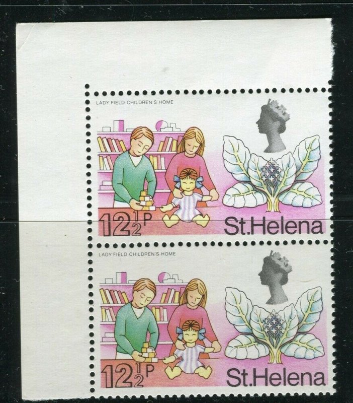 ST. HELENA; 1968 early QEII Pictorial issue fine MINT MNH Corner Pair, 12.5p