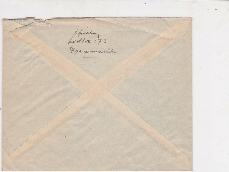 Suriname 1930s to Holland Paramaribo  Cancel Stamps Cover ref 22358