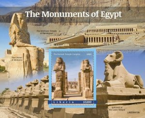 2020/10- LIBERIA - MONUMENTS OF EGYPTE       1V    MNH **