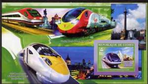 Guinea - Conakry 2006 High Speed Trains large imperf s/sh...