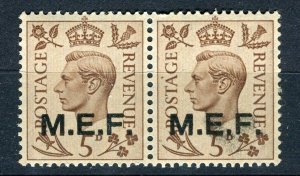 COMMONWEALTH FOREIGN POs; 1942 early GVI ' MEF ' Optd Mint hinged 5d. Pair