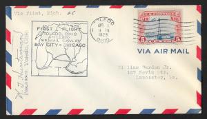 UNITED STATES First Flight Cover 1929 Toledo