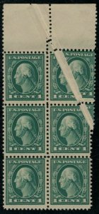 MALACK 498 F/VF OG NH, HUGE FOLD OVER BLOCK, Nice! gg0770