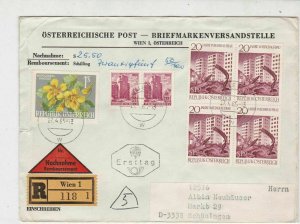 Austria 1965 Registered Wien Cancel FDC Multiple Buildings Stamps Cover Ref27509
