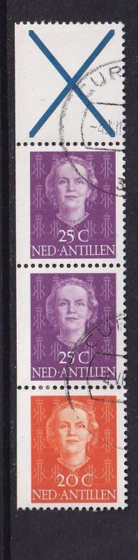 Netherlands Antilles #222a cancelled 1979 Juliana  blueX+25+25+20c from Booklet