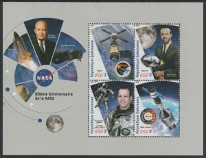 GABON - 2018 - NASA, 60th Anniv - Perf 4v Sheet - MNH -Private Issue