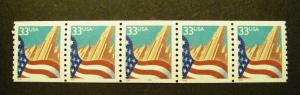 Scott 3280a, 33 cent Flag o/City, PNC5 #3333 MNH, NICE