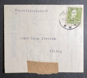 1945 Denmark Faroe Islands Folded Letter Cover Torshavn to Kvivig