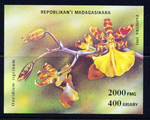 MADAGASCAR 1993 ORCHIDS  SOUVENIR SHEET SCOTT 1279  MNH