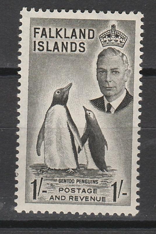 FALKLAND ISLANDS 1952 KGVI PENGUINS 1/- 