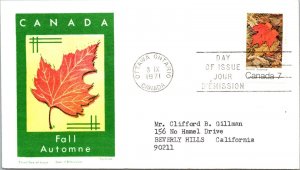 Canada 1971 FDC - Fall Automme - Ottawa, Ont - Single - J4001