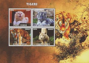 Tigers Wild Animals Souvenir Sheet of 4 Stamps Mint NH