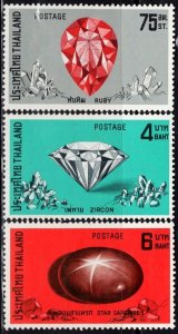 TH0012 Thailand 1972 Gemstones and Diamonds 3v MNH