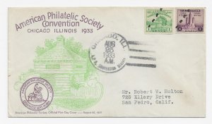 US 730a 731a (PL-12) 1c & 3c Imperfs. on one FDC Beverly Hills Cachet ECV $65.00