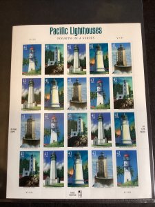 Scott#4146-50 Pacific Lighthouses Sheet of 20 Stamps-MNH-2007-US
