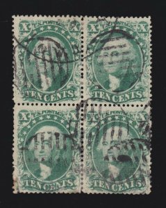 US 32 & 33 10c Washington Used Block of 4 VF appr SCV $3,500