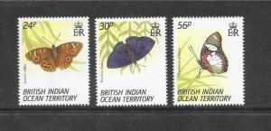 BUTTERFLIES - BRITISH INDIAN OCEAN TERRITORIES #148-50   MNH