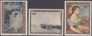 GABON Sc #C146-8 CPL MNH PAINTINGS SET of 3