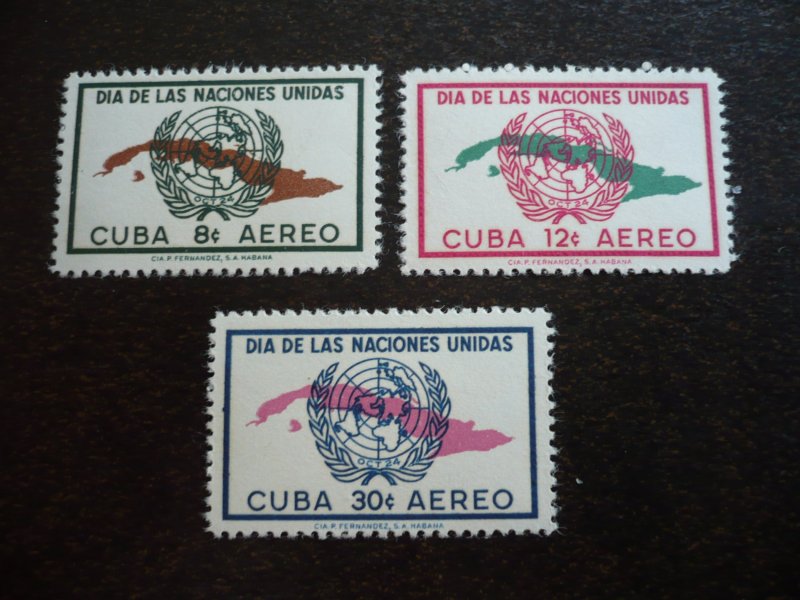 Stamps - Cuba - Scott# C169-C171 - Mint Hinged Set of  3 Airmail Stamps