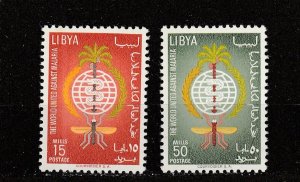 Libya  Scott#  218-219  MH  (1962 Malaria Eradication)