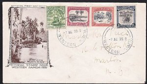 SAMOA 1935 4 values on FDC ex Apia.........................................A8767