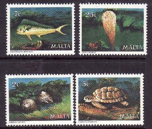 Malta-Sc#563-6- id6-unused NH set-Marine Life-Turtles-Fish-1979-
