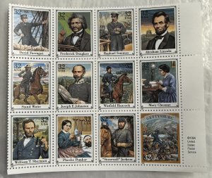 US 1995 32c Civil War block of 12- bottom right part of sheet #2975 MNH MINT