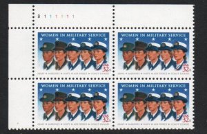 ALLYS STAMPS US Plate Block Scott #3174 32c Women in Military [4] MNH F/VF [STK]