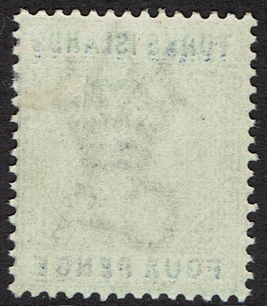 TURKS ISLANDS 1893 QV 4D KEY TYPE