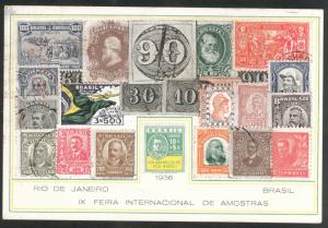 Brazil Scott 427 on an official stamp postcard with a show machine cachet,