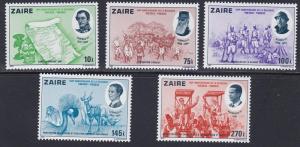 Zaire # 986-990, Belgium Independence Sesq., NH, Half Cat