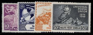 MALAYSIA - Negri Sembilan GVI SG63-66, 1949 ANNIVERSARY of UPU set, M MINT.