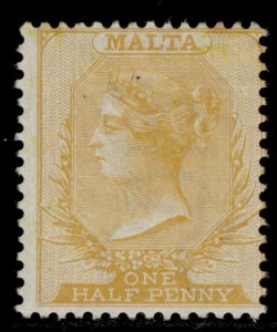 MALTA QV SG13, ½d yellow, M MINT. Cat £150.