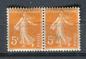 FRANCE; 1920 early Sower issue fine MINT MNH unmounted Shade of 5c. Pair