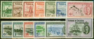 Turks & Caicos Islands 1950 Set of 13 SG221-233 Fine & Fresh VLMM