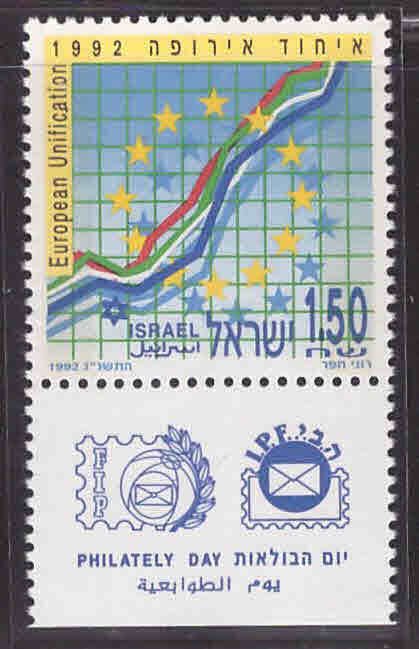 ISRAEL Scott 1129 MNH** 1992  European Unification stamp with tab