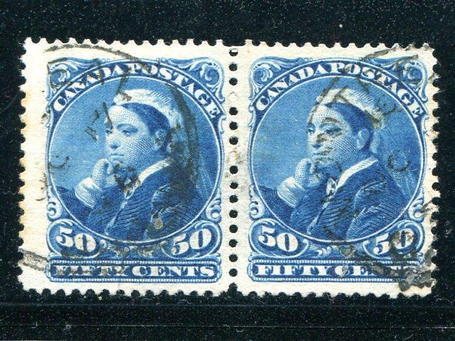 Canada #47 scarce pair Used F-VF