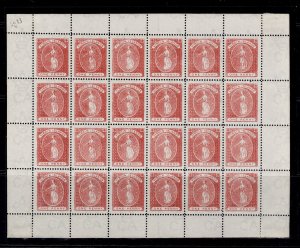 BRITISH VIRGIN ISLANDS QV SG33, 1d rose-red, NH MINT. FULL SHEET x 24