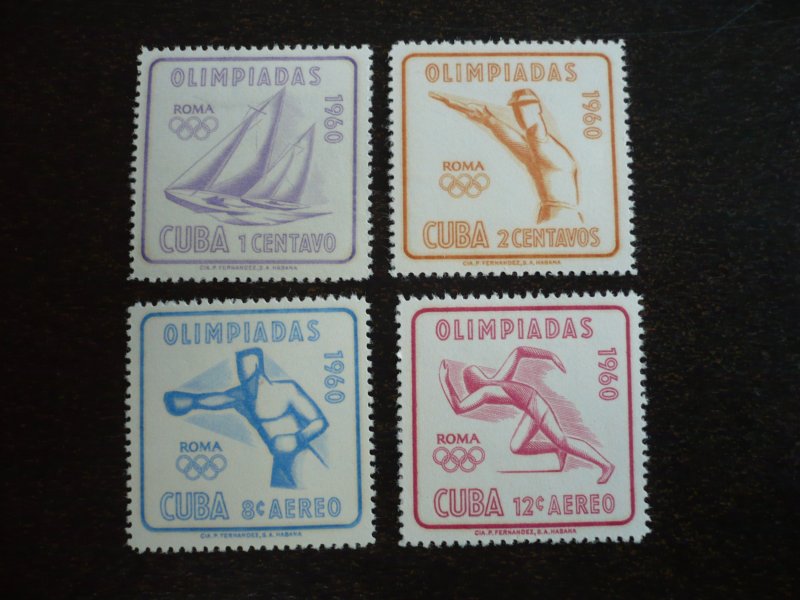 Stamps - Cuba - Scott#645-646,C212-C213 -Mint Hinged Set of 4 Stamps
