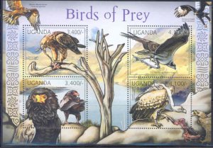 UGANDA 2012 BIRDS OF PREY  SHEET MINT NH