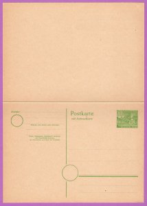 BER MiP8 M 1949 10/10pf Cloisters, Kleist Park, W/Reply Card Attached