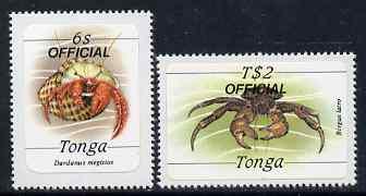 Tonga 1984 Marine Life (Crabs) self-adhesive 6s & T$2...