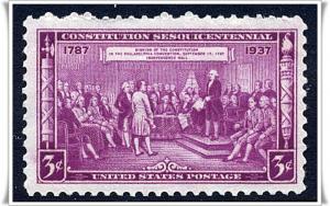 SC#798 3¢ Constitution Issue (1937) MNH