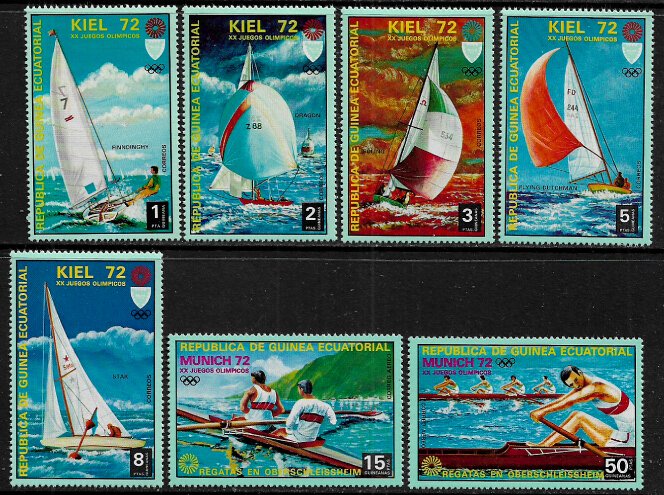 Equatorial Guinea Michel #98-104 MNH Set - Sailing - Boating