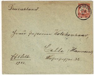 German East Africa 1902 Moschi cancel on printed matter rate cover to Germany