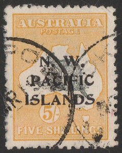 NEW GUINEA - NWPI 1915 Kangaroo 5/- 2nd wmk very thick paper, type c.