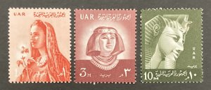 Egypt 1959-60 #474,76,79(3), Various Designs, MNH.