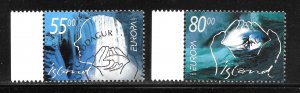 Iceland Scott 937-38 UNHOG(CTO) - 2001 EUROPA (FDOI Cancel) - SCV $4.00