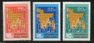 Bangladesh 1974 First Census in Bangladesh Map Sc 58-60 MNH # 1334